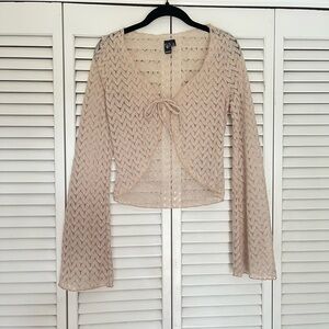 Windsor Blush Open-Knit Tie-Front Cardigan